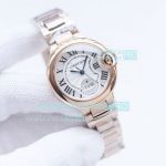 Replica Cartier Ballon Bleu Rose Gold White Roman Dial Quartz Watch 33MM